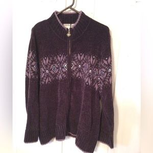 Cj Banks Women's 2X Purple Sweater (88p)